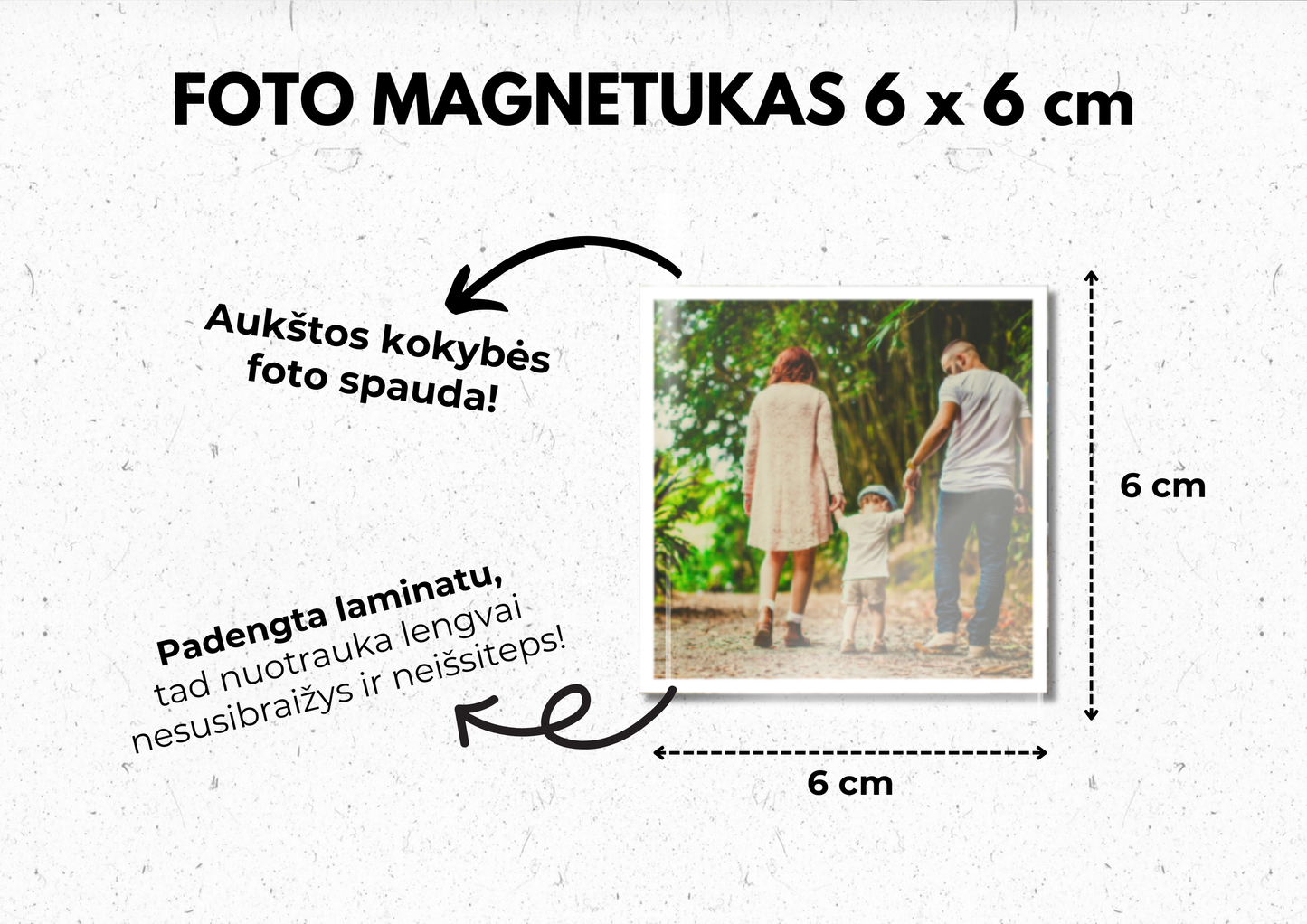 Foto magnetukas 6 x 6 cm
